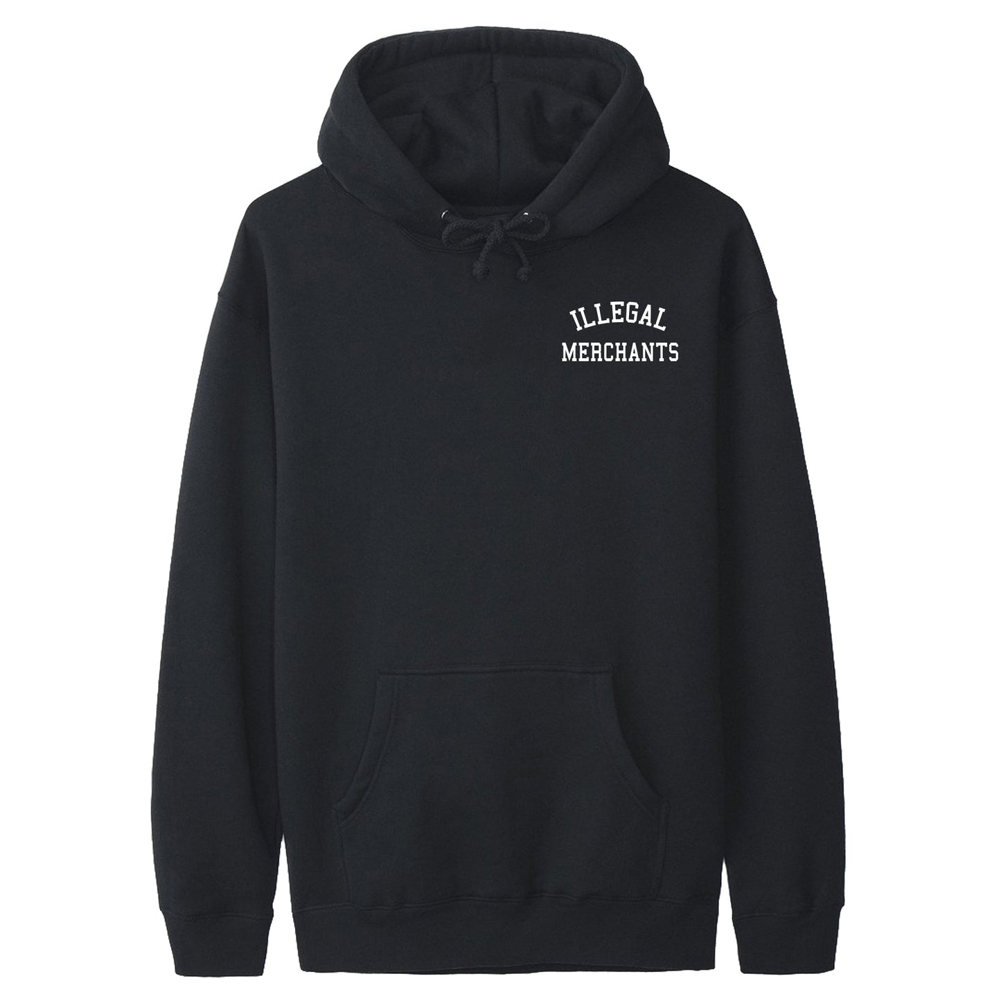Unisex V4 Illegal Merchants Graphic Black Hoodie Front