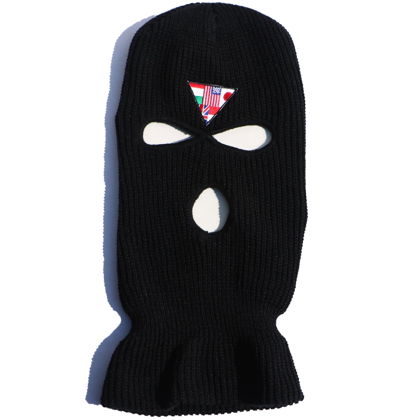 Unisex V4 Ski Mask in Black with Smugglers United Flags Patch