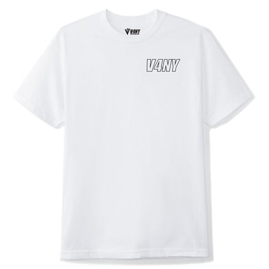Unisex White T-Shirt V4NY Outline Graphic