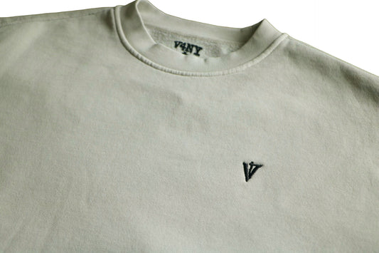 Bone White V4 Trademark Crewneck Embroidery Streetwear