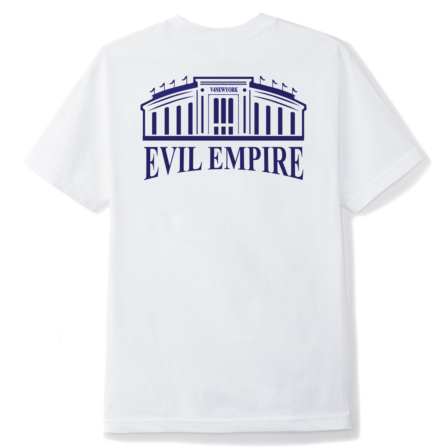 Unisex White T-Shirt V4NY Evil Empire Yankee Stadium Graphic