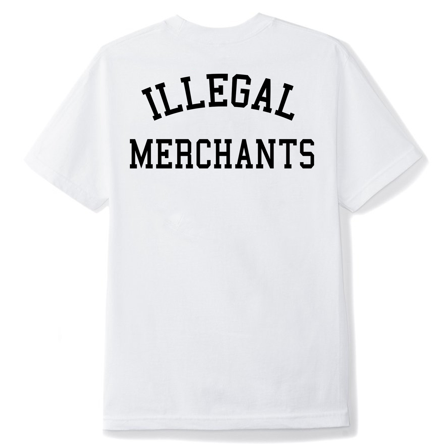 Unisex White T-Shirt V4NY Illegal Merchants Graphic
