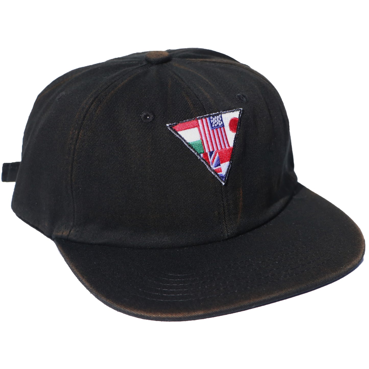 Unisex V4 Strapback Hat in Black with Smugglers United Flags Patch