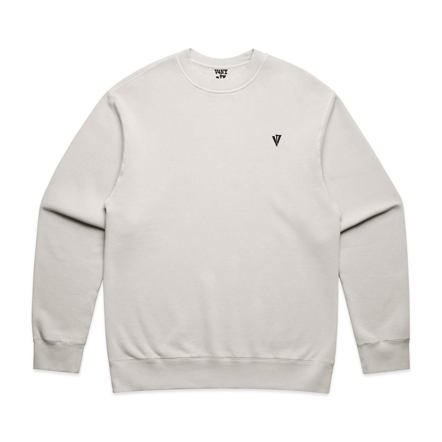 Bone White Embroidered V4 Crewneck Streetwear Essential