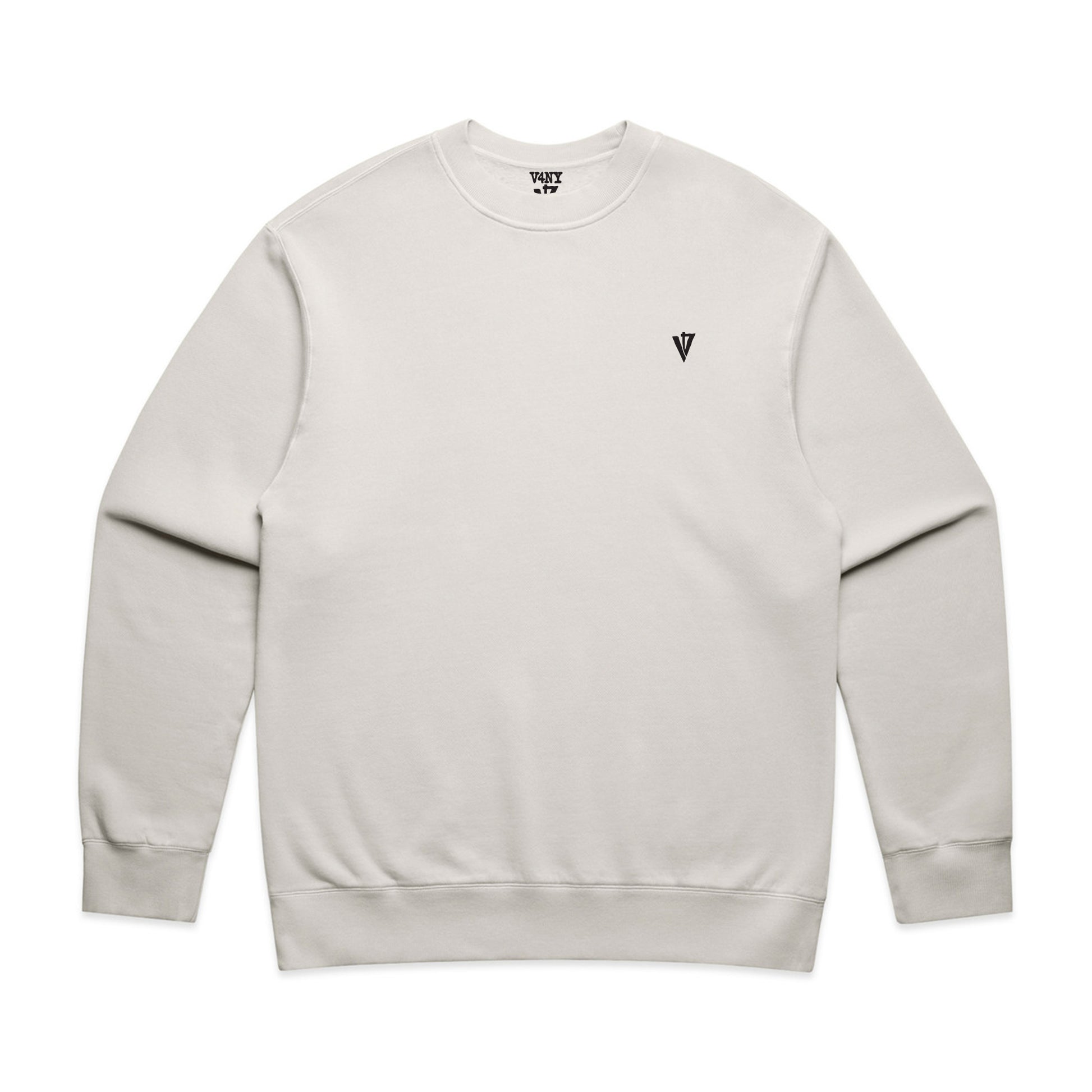 Bone White Embroidered V4 Crewneck Streetwear Essential
