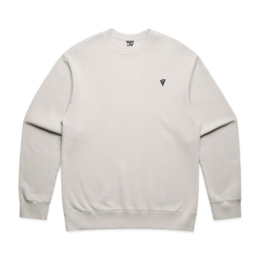 Bone White Embroidered V4 Crewneck Streetwear Essential