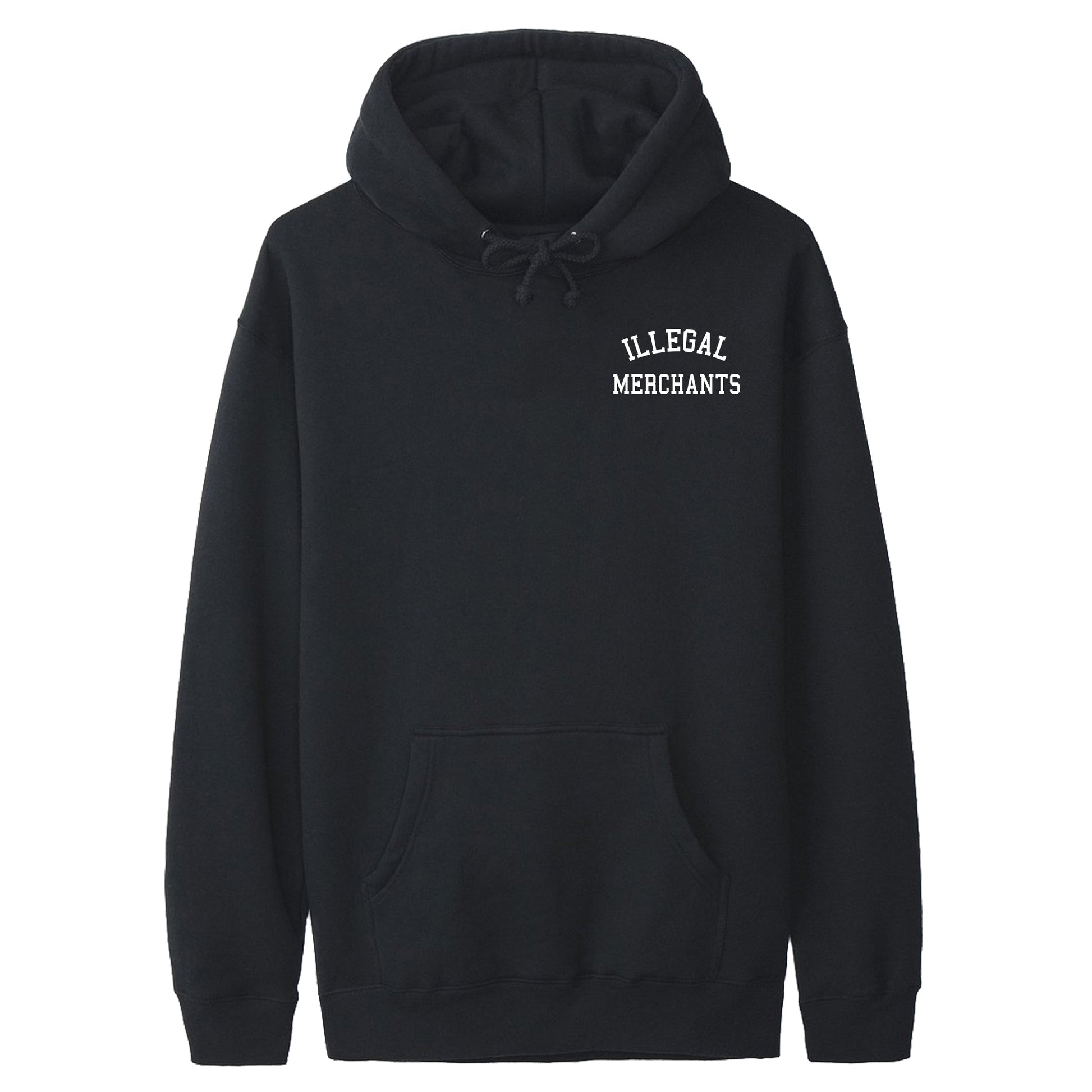 Unisex V4 Illegal Merchants Graphic Black Hoodie Front