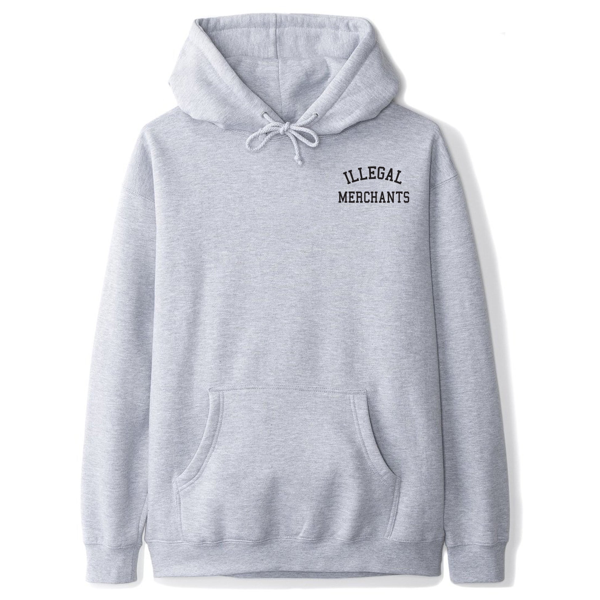 Unisex V4 Illegal Merchants Graphic Grey Hoodie Front