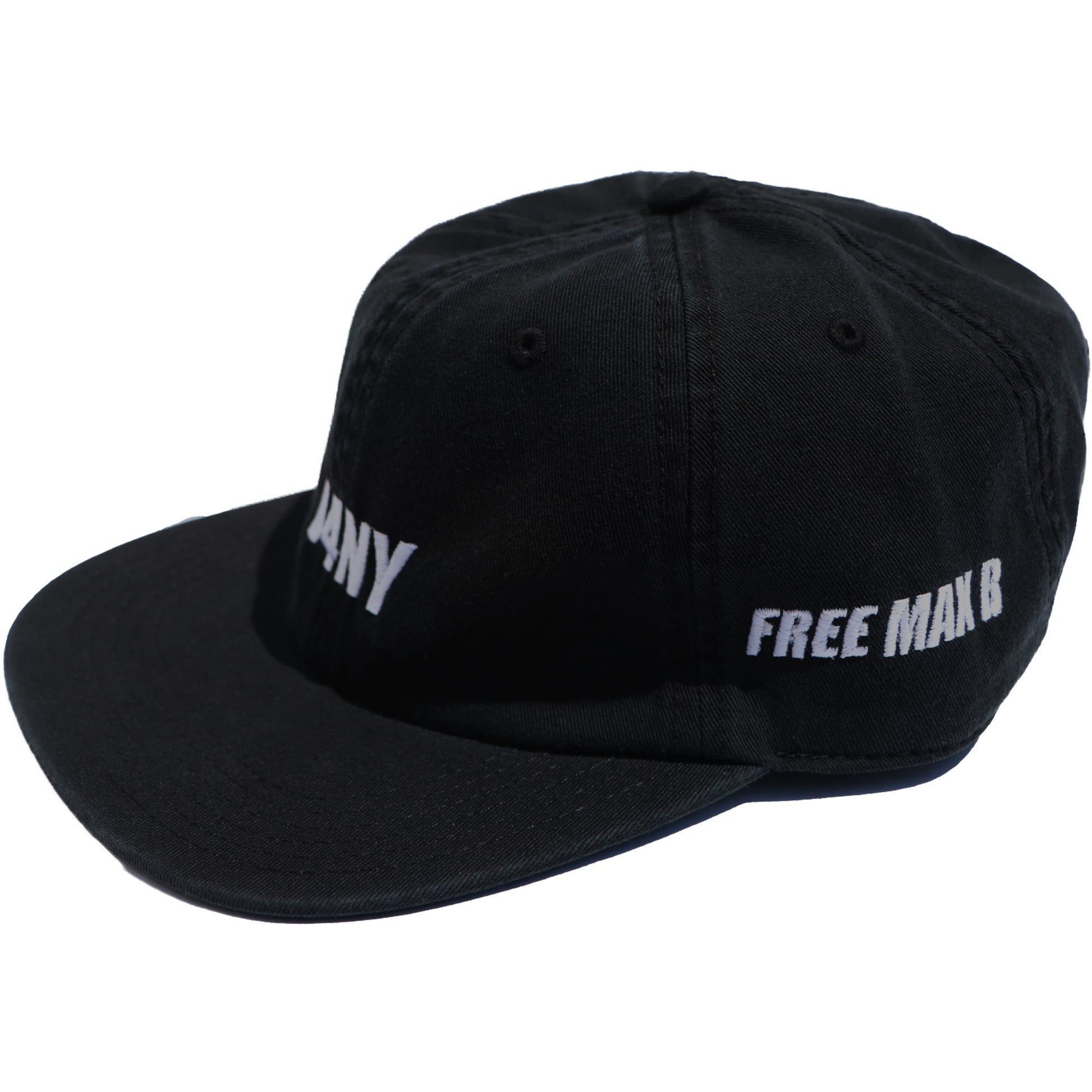 Unisex V4NY Bold Italic Embroidered Strapback Free Max B Black Hat Side