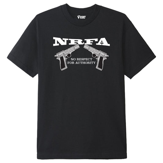 Unisex Black T-Shirt V4NY NRFA No Respect For Authority Graphic