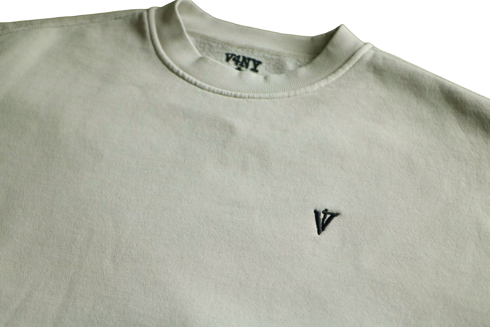 Bone White V4 Trademark Crewneck Embroidery Streetwear