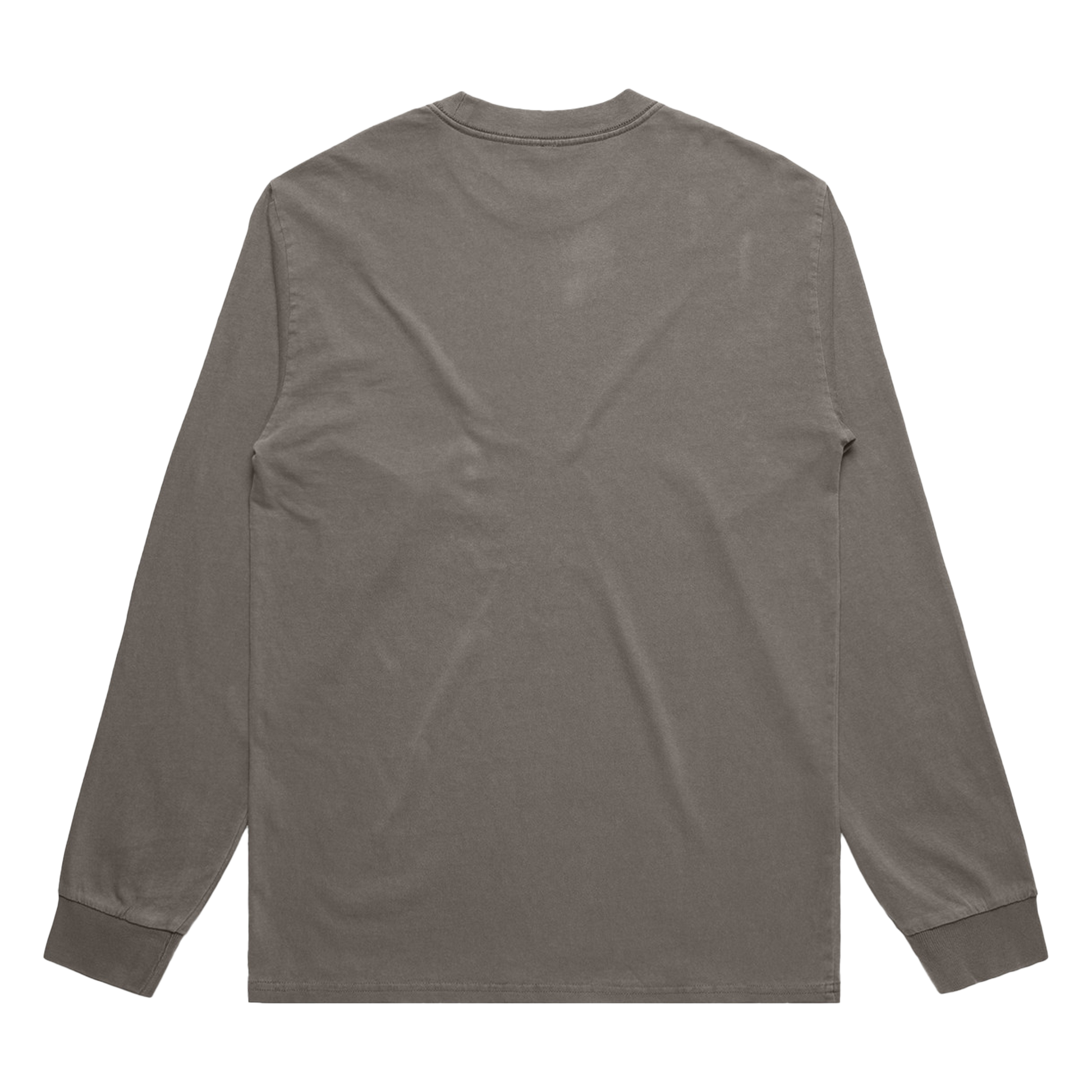 Heavy Faded Grey Long Sleeve Shirt with V4 Trademark Embroidery on the Chest